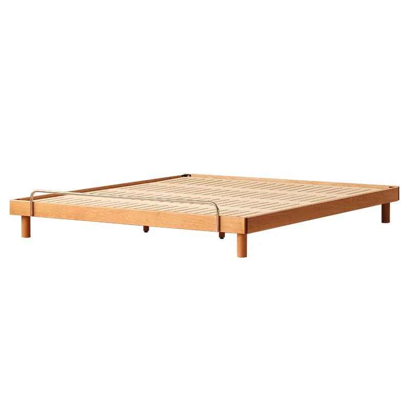 Huhu tatami bed Japanese solid wood double bed Cherry wood furniture 1.5 meters 1.8 meters Modern simple suspended bed