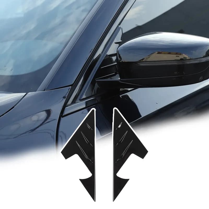 ABS Black Car Rearview Mirror Side Window Spoiler Triangle Cover Trim For BMW 3 Series G20 2020-2025 Exterior Accessories