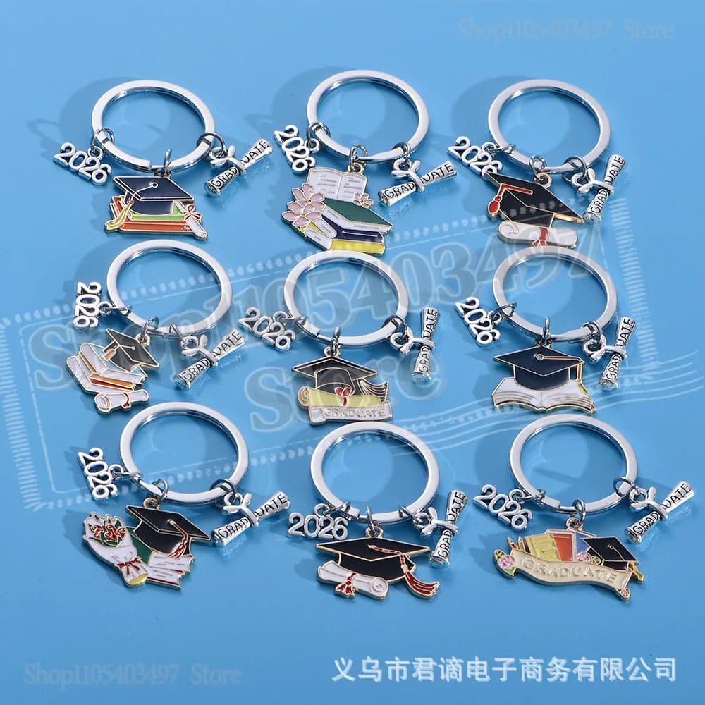 2026 Graduation Gown Cap KeyChain Ring Student Women Jewelry Personalized Accessories Fashion Pendant Gifts Forever