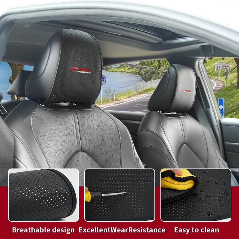 Car Seat Pillow Cover Headrest Protective Mask Auto Interior Accessories For Ford ST Mustang F150 Explorer Focus Fiesta EDGE
