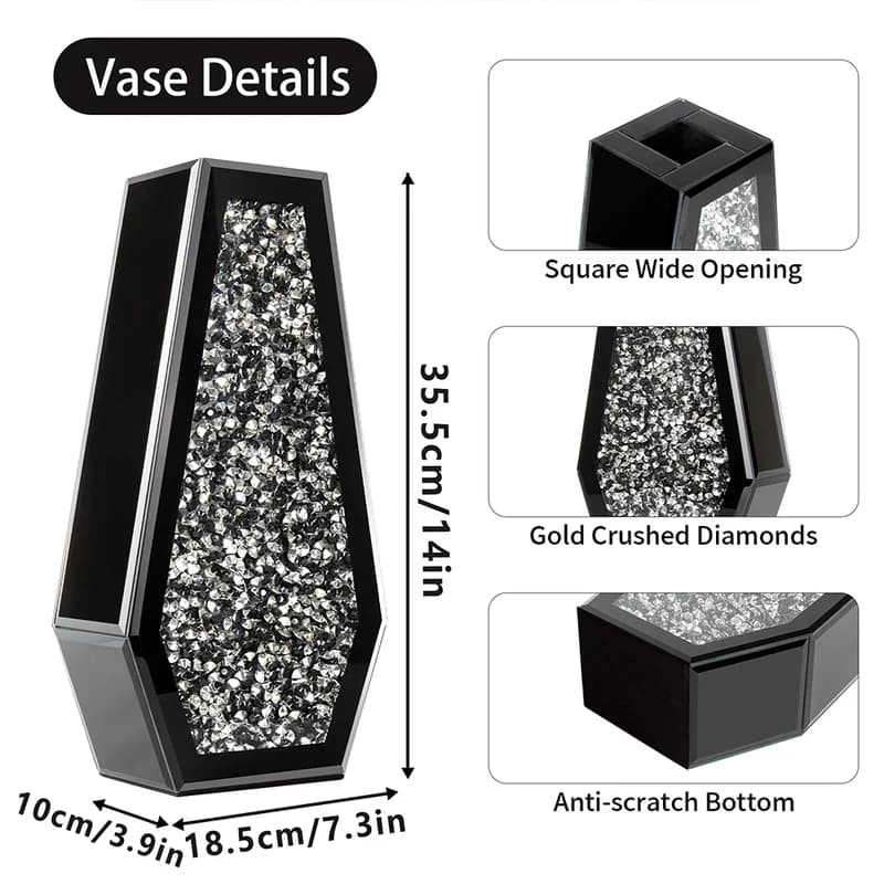 Black Indoor Broken Glass Tletop E