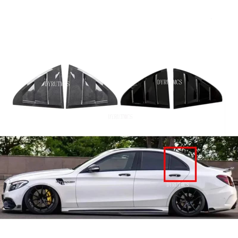 Fit For Mercedes Benz C Class W205 C180 C200 C220 C250 C300 2015-2021 Rear Window Shutter Shade Louver Bodykits ABS Cover Trim