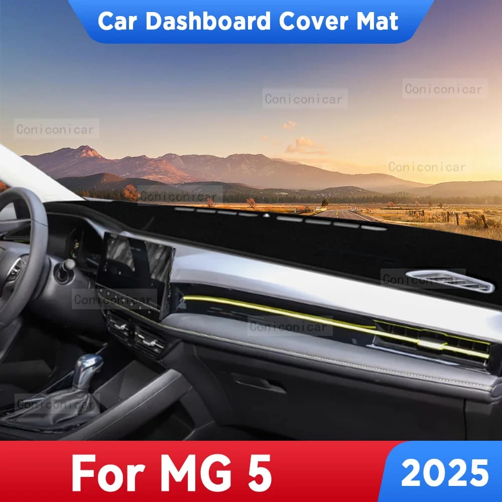 For MG 5 MG5 2025 Car Dashboard Avoid Light Pad Instrument Platform Desk Cover Mats Carpets Anti-UV Accessories