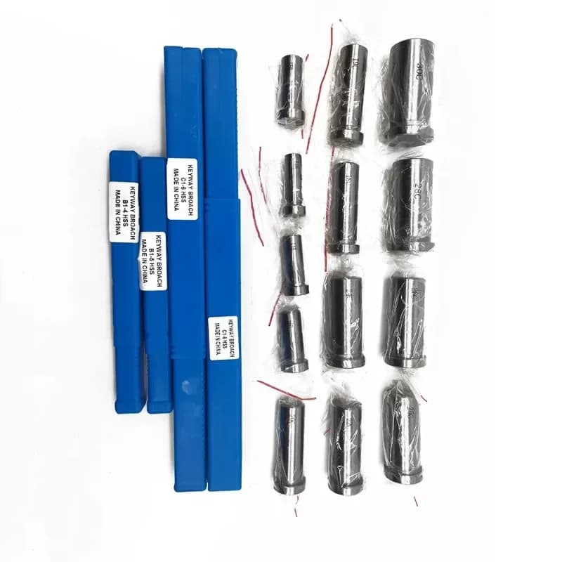 22pcs HSS CNC Machine Tool Knife Set Groove Keyway Broaches Bushing Shim Metric System 12-30 HSS for Precision Machining