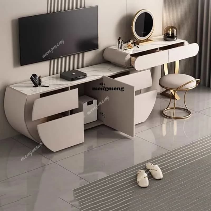 Storage Cabinet Wooden Dresser Stool Nordic Luxury Drawers Make Up Dressers Bedroom Light Tocador De Maquillaje Home Furniture