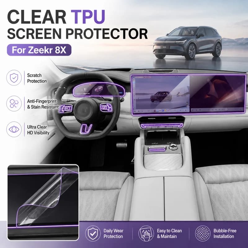 For Zeekr 8X Car Screen Dashboard Interior Sticker TPU Transparent Protective Film 26 Models Automotive Accessories