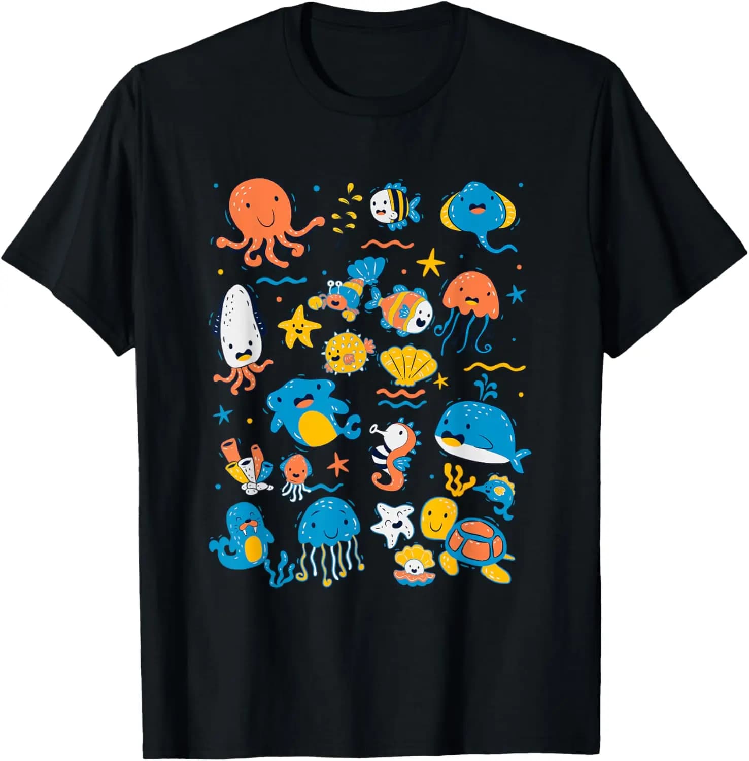 Cute Sea Animals Kids Children Ocean Creatures Clownfish T-Shirt