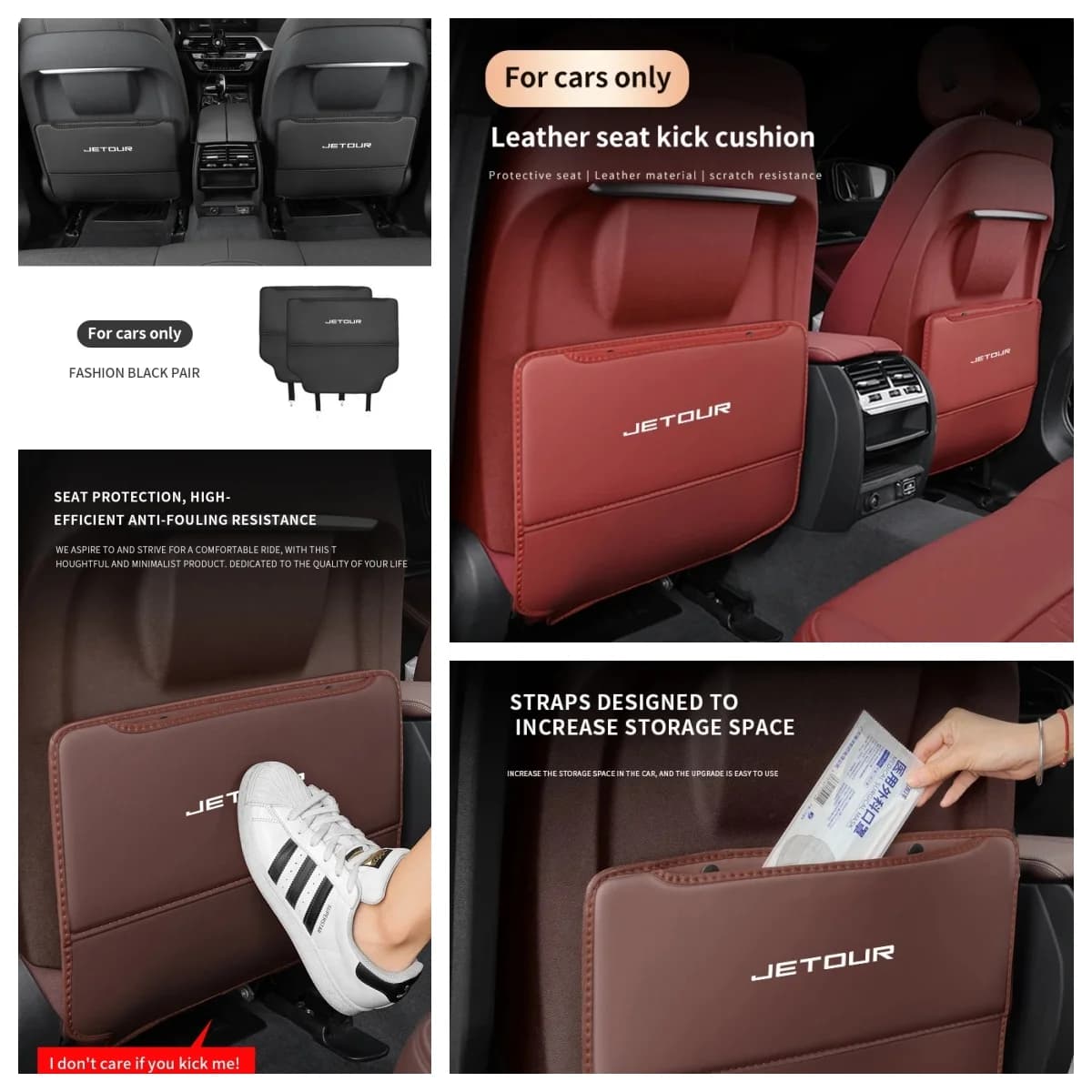 Auto Rear Seat Anti‑Kick Protector With Organizer Pocket For Chery Omoda C5 Tiggo7 Tiggo8 Pro Jaecoo J7 J8 Jetour X70 X90 Car Pa