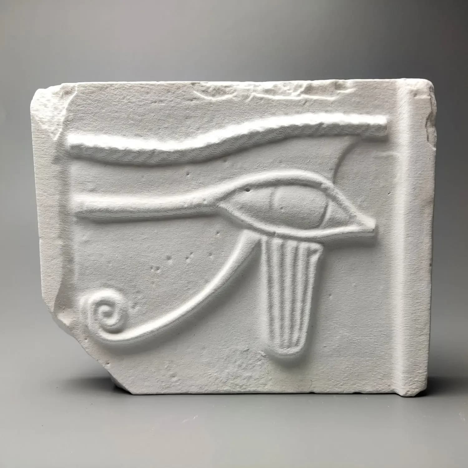 Plaster reproduction, Eye of Horus amulet, fine art vintage relief desktop art decorative ornaments
