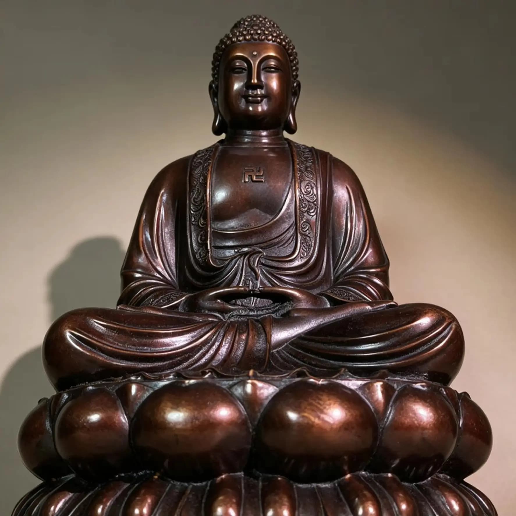 Pure Copper Statue of Sakyamuni and Vairocana Buddha, Ornament for Home & Office, Collectible Antique Curio & Gift
