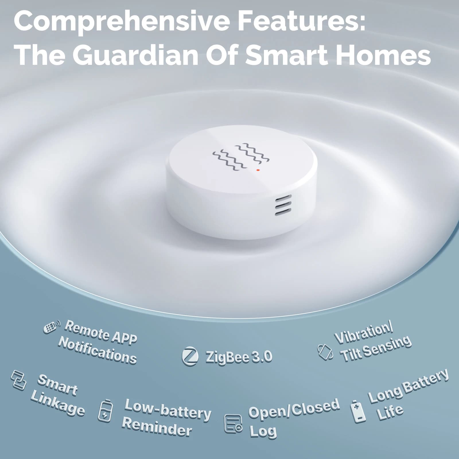Intelligent Vibration Tilt Sensor Real-time Monitoring XYZ Axis Detection Motion Vibration Alarms for Door and Window Safety