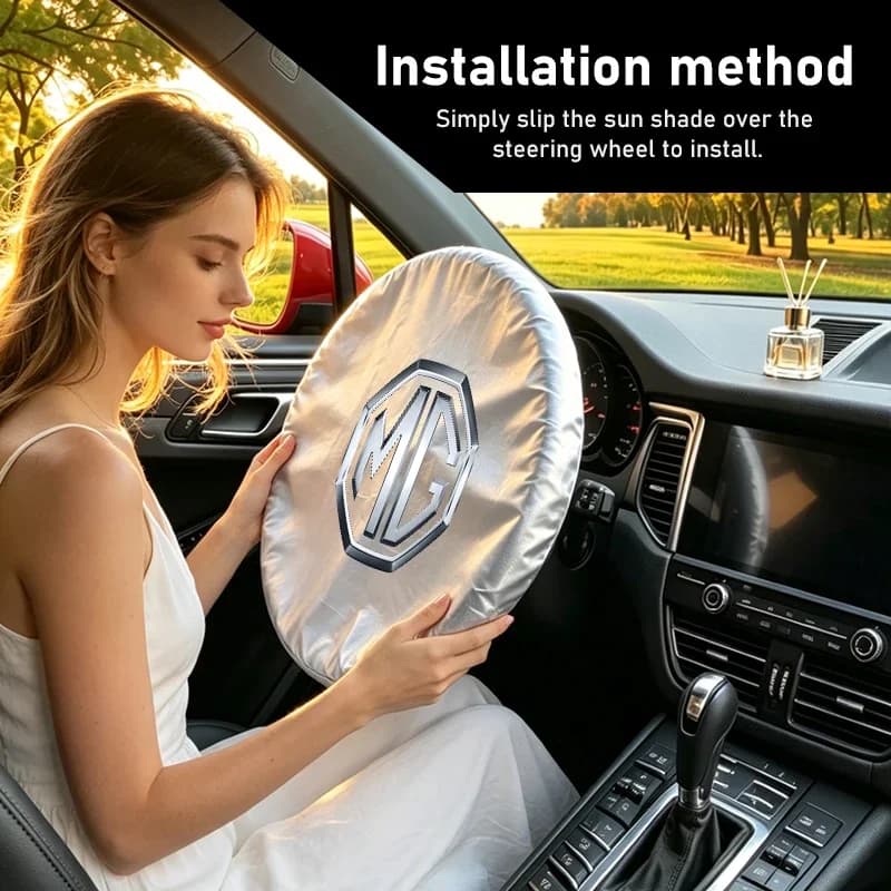 Sun Heat Insulation Steering Wheel Cover UV Shield Fits MG3 MG7 HS MG6 ZS MG5 GT GS Hector Car Accessory