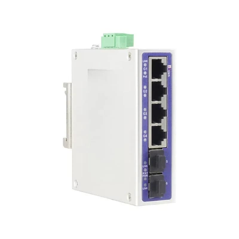 4-Port full Gigabit Ethernet L2 + managed industrial PoE switch high density power supply