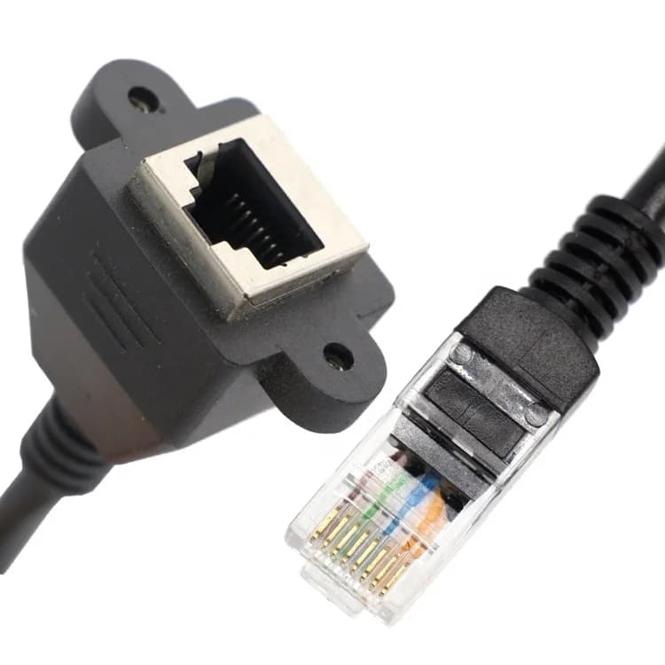 5pcs 1M 2M 3M  Network Ethernet Female Socket RJ45 Panel Mount Extension Cable