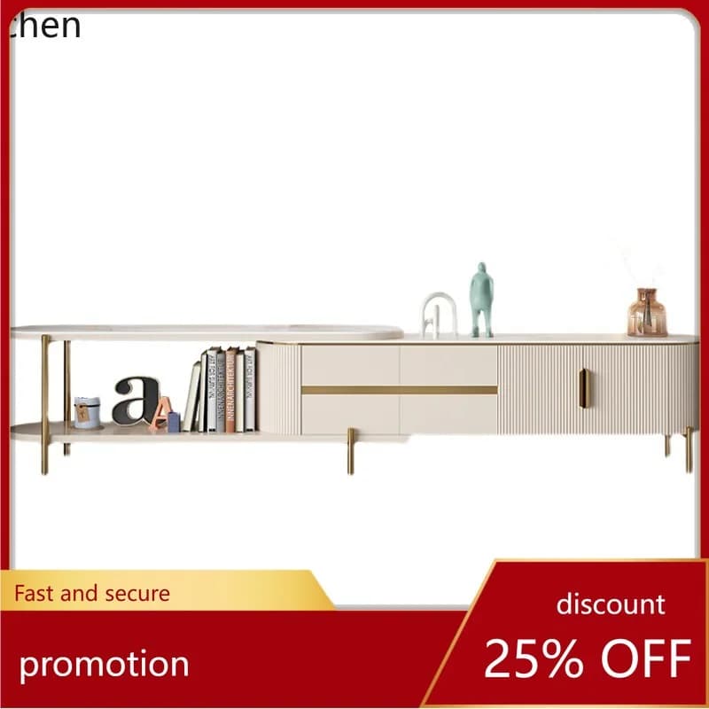 ZML TV Cabinet and Coffee Table Set Modern Simple Living Room Home Small Apartment Creative Extendable Floor Cabinet