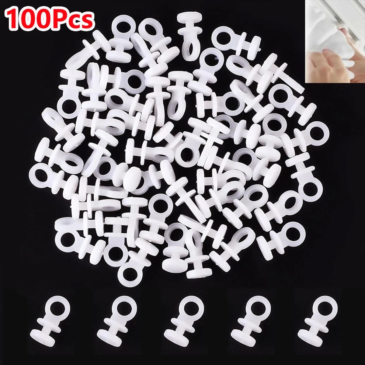 100Pc Plastic Curtain Track Glider Ceiling Sliding Curtain Track Hooks Drapery Rail Roller Carrier Shower Curtain Pulley Window