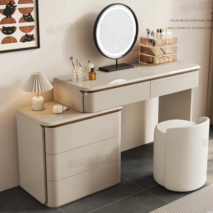 White Brushes Holder Dressing Tables Combo Shelves Luxury Kawaii Vanity Desks Cabinets Chest Coiffeuse Mid Century Furniture
