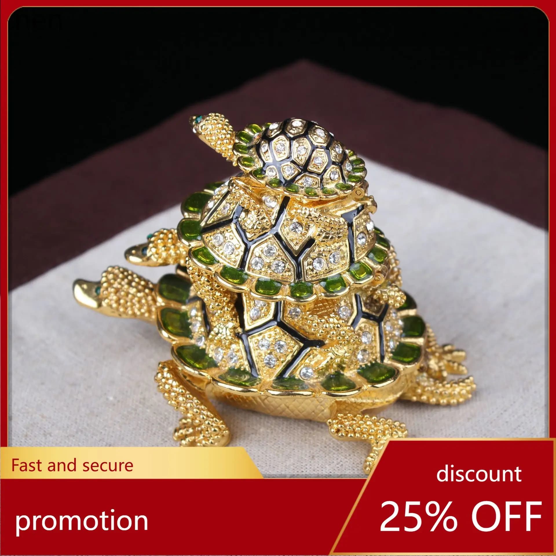 H1 Customized Three-Layer Turtle Figurine for Longevity, a gift symbolizing longevity for elders, handcrafted enamel decoration