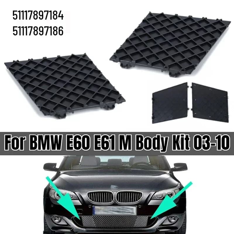 OE 51117897184 51117897186 Front Bumper Lower Mesh Grille Trim Cover Fit For BMW E60 E61 M Body Kit 2003-2010 Car Exterior Repla
