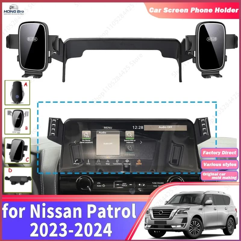 Fit for Nissan Patrol 2023 2024 Navigation Phone Holder Mount Customized Car Accessoires Car Screen Holder Set Easy Installation