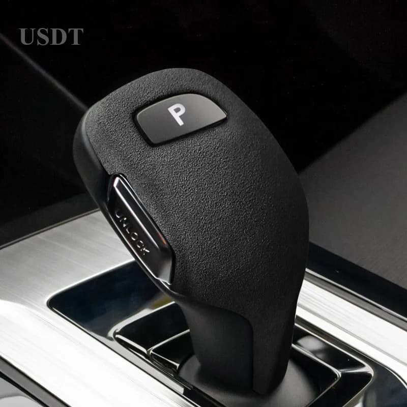 For MG MG5 MG6 ZS HS 2022 2021 2019 2017 Accessories Leather Car Gear Shift Knob Cover Suede Gears Cap Mat Protective Sticker