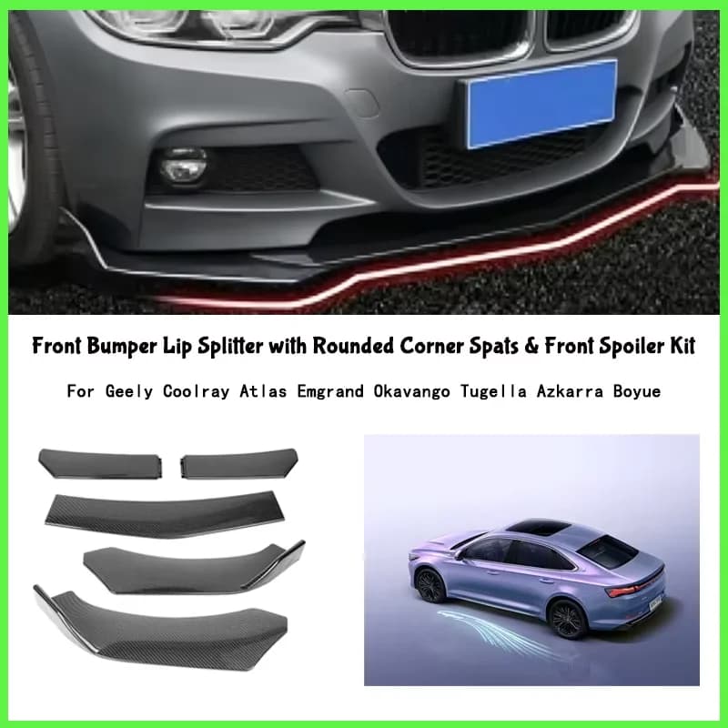 5-Segment Adjustable Front Bumper Lip Splitter Body Kit For Geely Coolray Atlas Emgrand Okavango Tugella Azkarra Boyue