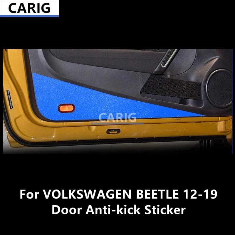 For VOLKSWAGEN BEETLE 12-19 Door Anti-kick Sticker Modified Carbon Fiber Pattern Interior Car Film Accessories Modification