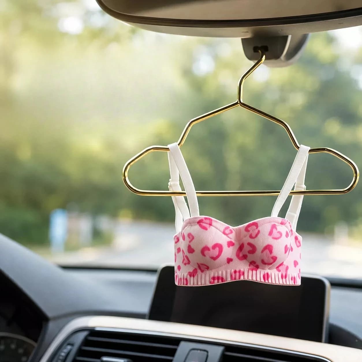 Mini Fashion Car Hanging Decor Handmade Bra Ornament Fresh Stylish Cute Auto Interior Accessory