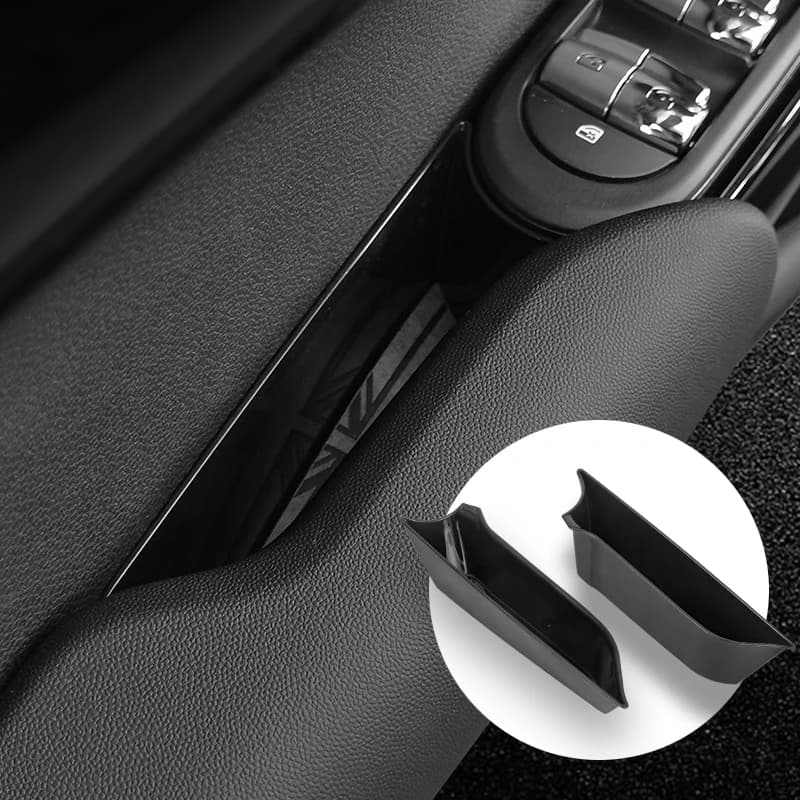 Car Door Side Storage Box For Mini Cooper F55 F56 ABS Flocking Front Rear Door Handle Slot Phone Card Key Organizer Tray