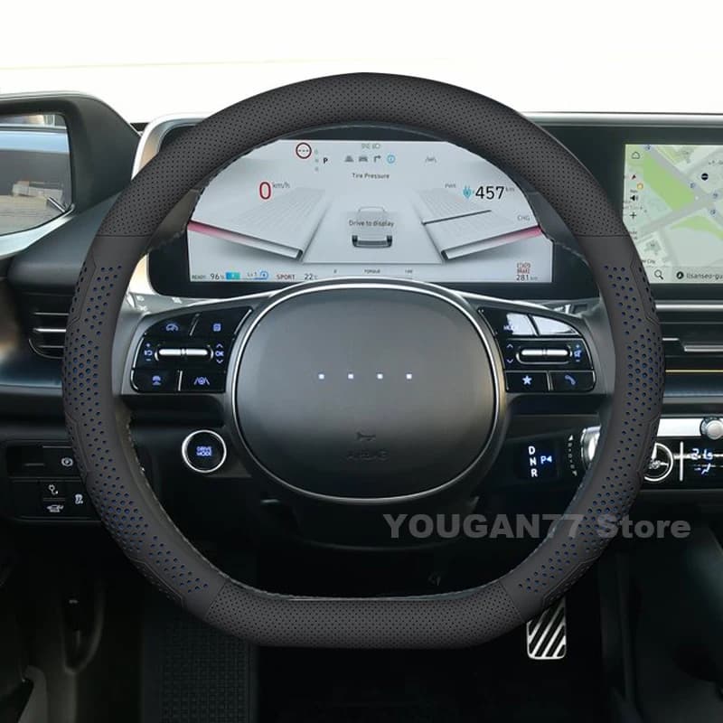 Leather Car Steering Wheel Cover For Hyundai Ioniq 6 2024 2025 Ultra Thin Auto Steering Wheel Hyundai Ioniq 6 Accessories