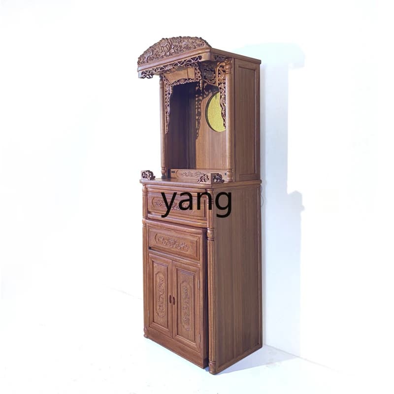 LH  household solid wood Buddhist niche vertical cabinet incense case modern style floor-to-ceiling cabinet