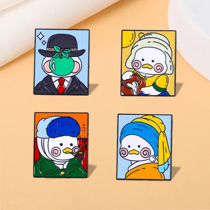 Creative Oil Painting Brooch Cartoon Pin Fashion Cute Unisex Alloy Badge DIY Clothes Bags Shoes Scarf Tshirt Jeans Decor