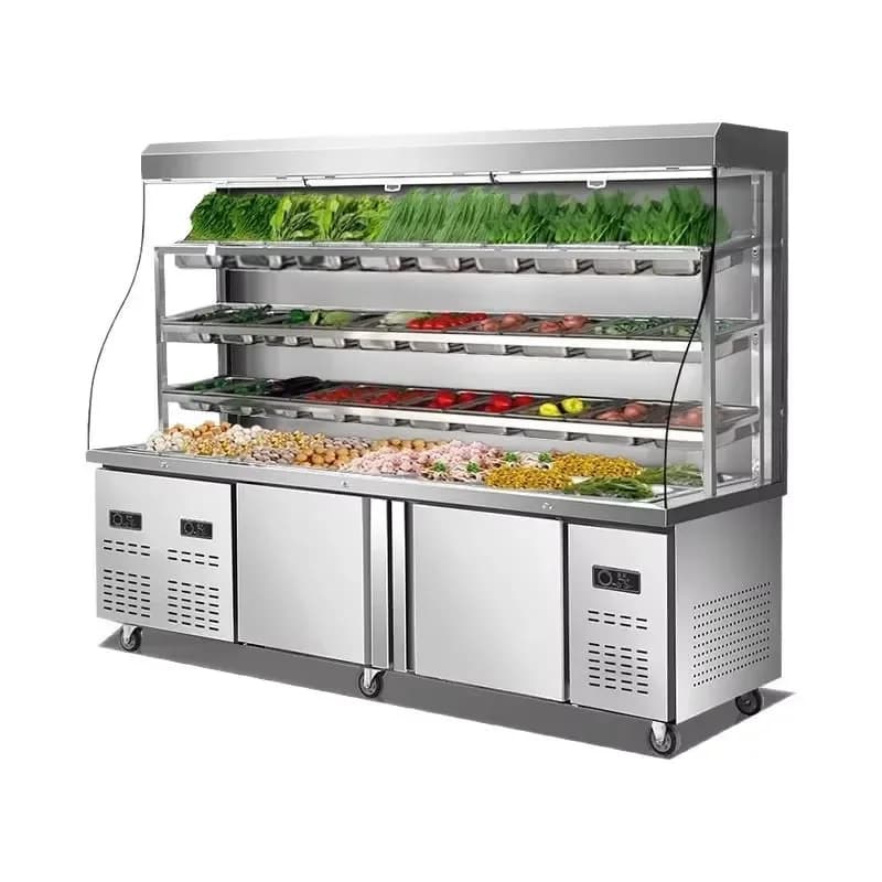 Stainless Steel Display Case Commercial Dual-Temperature Refrigerated Food Preservation Cabinet for Restaurants
