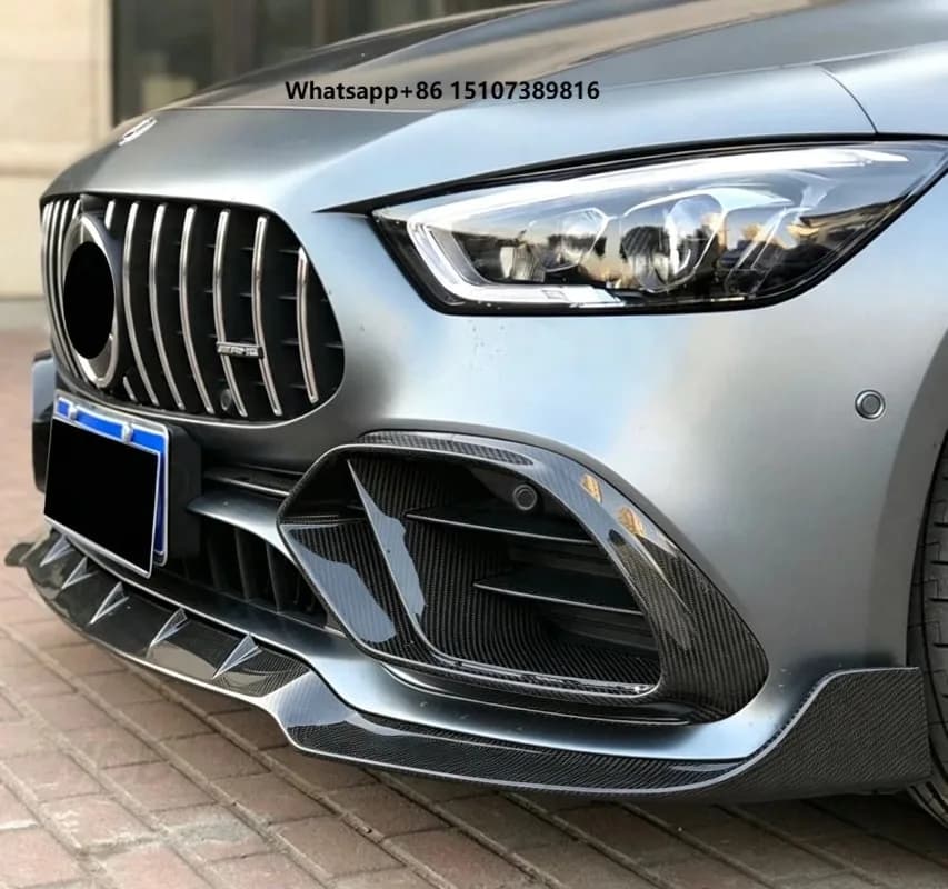 B Style Real Carbon Fiber Front Lip Splitter for GT Coupe X290 GT50 GT53 GT63Front Bumper Lip Car Accessories