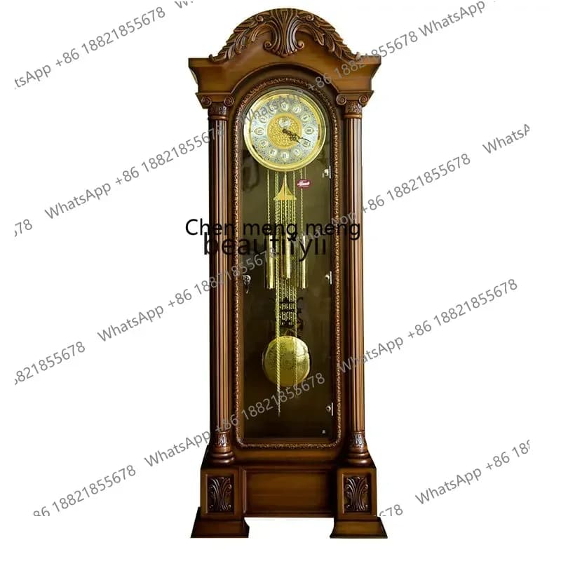 B178 Germany Imported Hermle the Grandfather Clock Luxury Mechanical Clock Solid Wood Standing Grandfather Clock Retro Copper Be