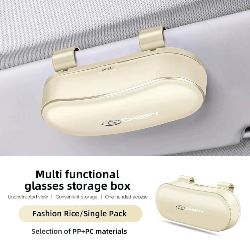 Car PP‑PC Sun Visor Sunglasses Holder Storage Box for Chery Tiggo 7 Pro 8 Pro Omoda C5 Jaecoo J7 J8 Interior Decor Accessory