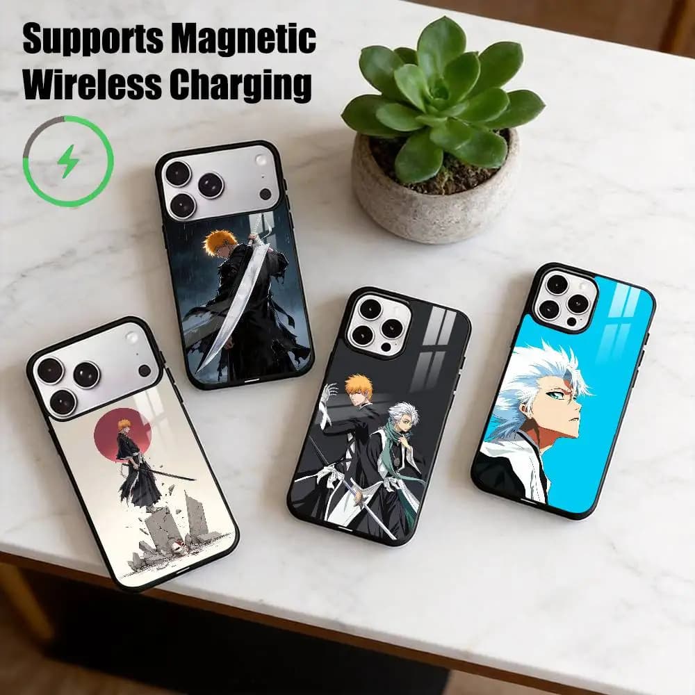 B-Bleach Ichigo Kurosaki  Phone Case For iPhone17,16,15,14,13,12,11 Plus,Pro Allows magnetic wireless charging Gift
