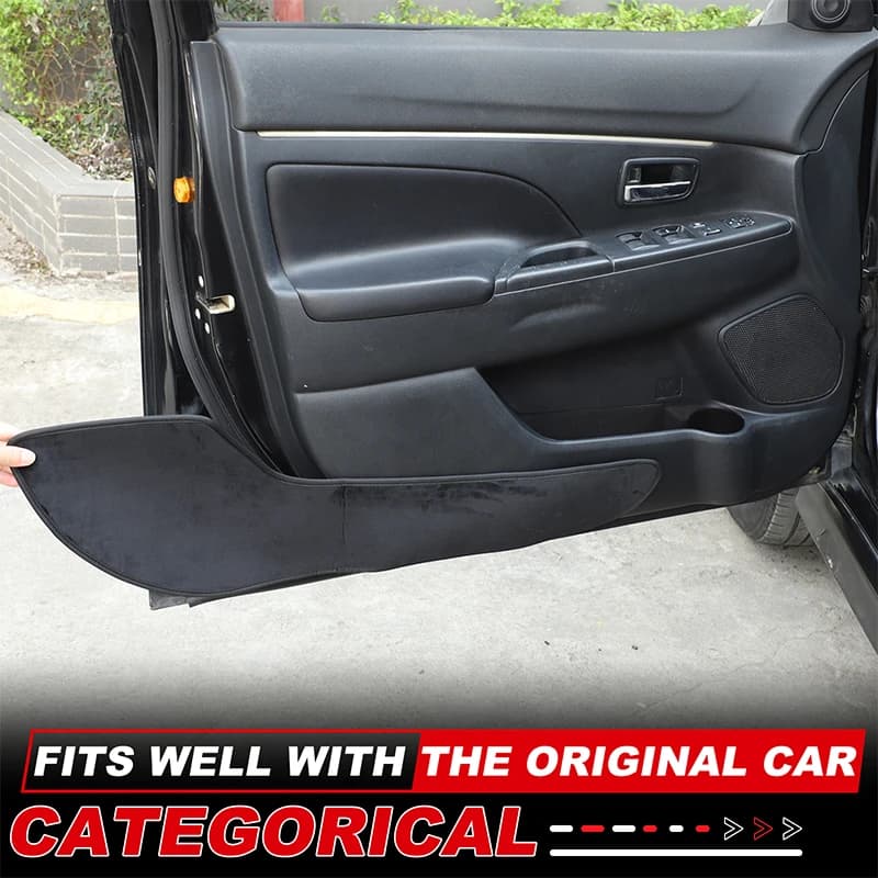 For Mitsubishi ASX 2011-2018 Velvet Black Car Door Anti-Dirt Mat Anti-Slip Mat Decorative Sticker Interior Car Accessories