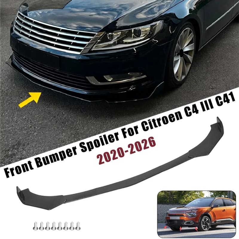 Sport Front Bumper Splitter Spoiler Lip For Citroen C4 III C41 2020-2026 5Pcs Adjustable Sectional Car Exterior Tuning Body Kit