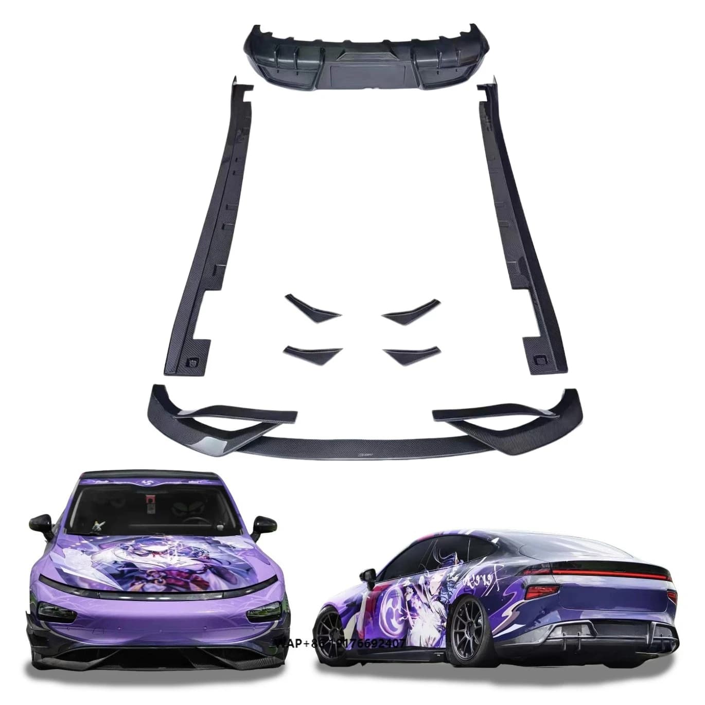 Carbon Fibre Body Kit for P7 Upgrade CMST Style Body Kit Front Lip Rear Diffuser Side Skirts Canards CMST Tuning Aero Kit