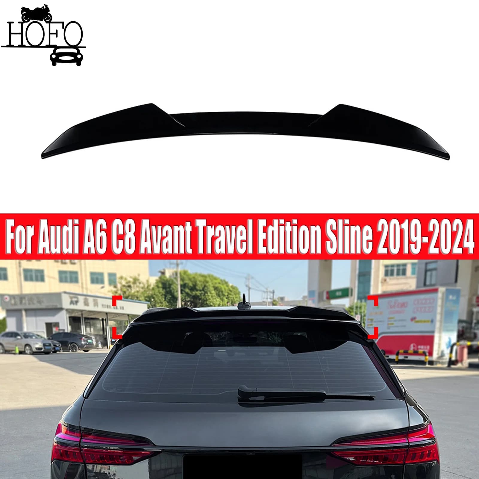 For Audi A6 C8 Avant Travel Edition Sline 2019-2024 Wing Automobile Fixed Wind Wing Splitter High Quality ABS Exterior Modified