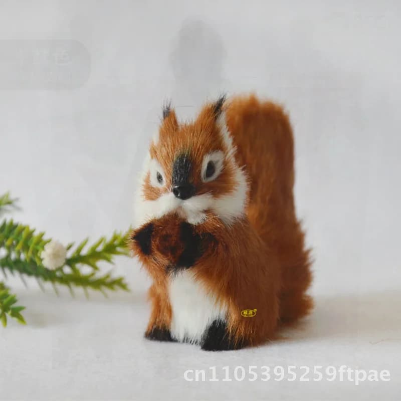 Simulation Small Squirrel Ornament Animal Model Faux Fur Craft Pendant Modern Minimalist Wall Decorations Universal Gift
