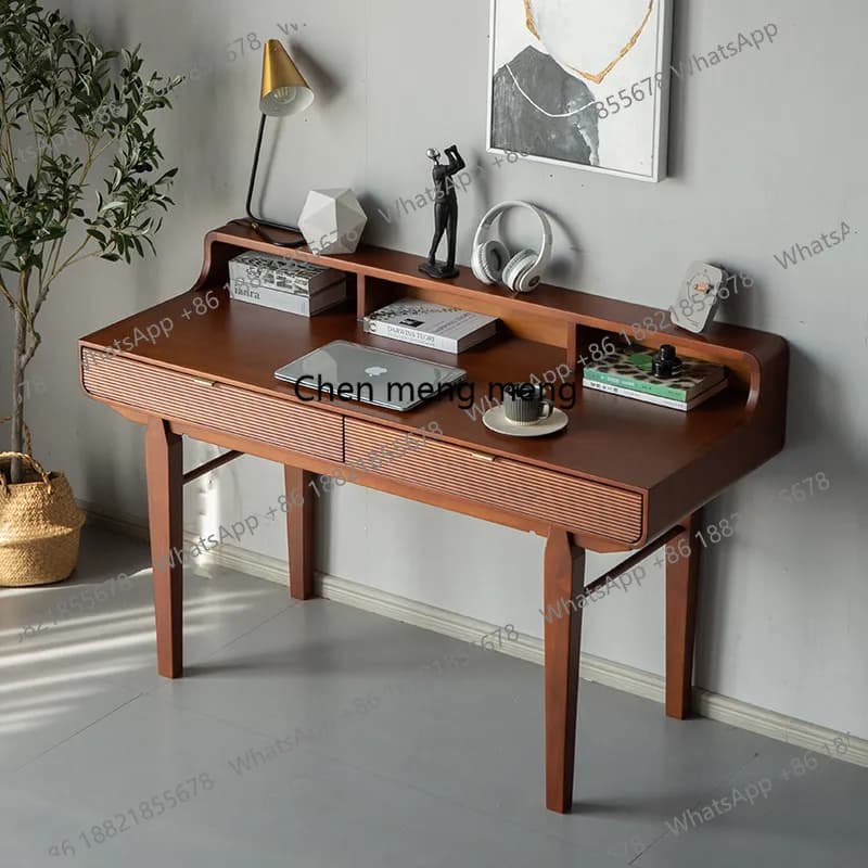 Desk Medieval retro boxwood walnut all solid wood teak learning writing desk
