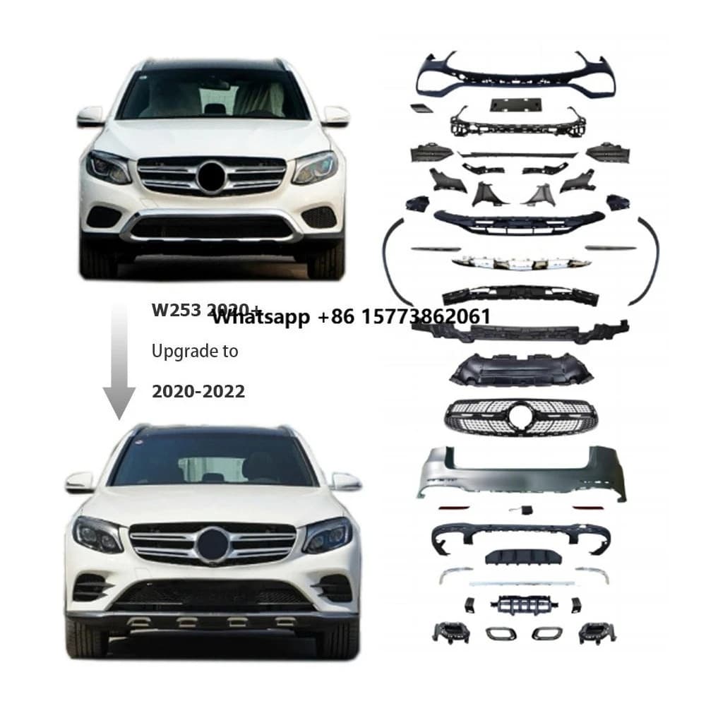 GLC X253 2020+ to 2020-2022 Old to New Body Kit for  Full Set Bodykit Facelift Upgrade Set Car Parts