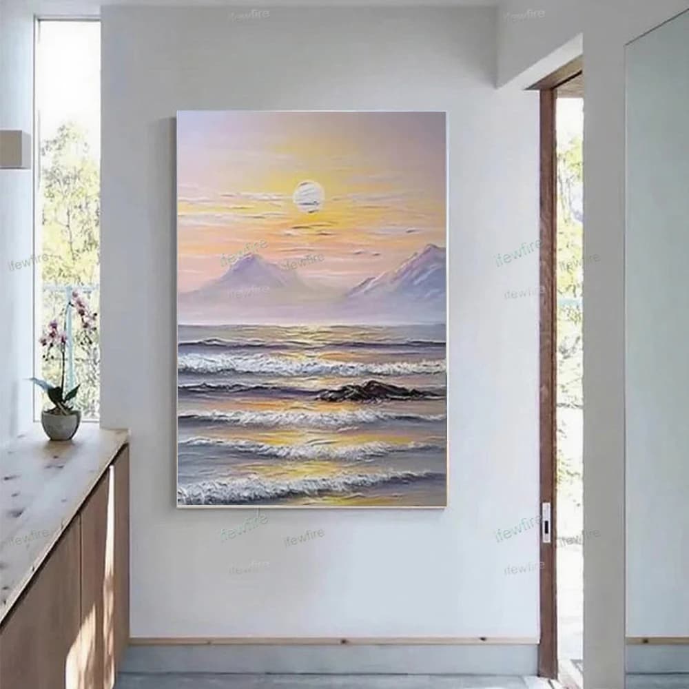Large Sizes Handpainted Oil Painting On Canvas Modren Abstract Light Color Landscape Wall Art Living Room Home Decor Pictures
