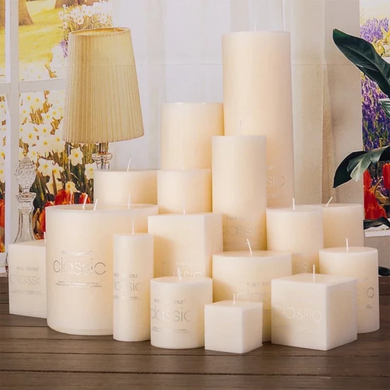 Classic European Ivory White Large Cylinder Candle Smokeless Tasteless Romantic Wedding Hotel Decoration Candle Holiday Supplies