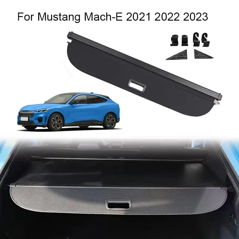 Auto Trunk Curtain Organizer Cover For Ford Mustang Mach-E 2021 2022 2023 Rear Rack Partition Shelter Shield Shade Luggage
