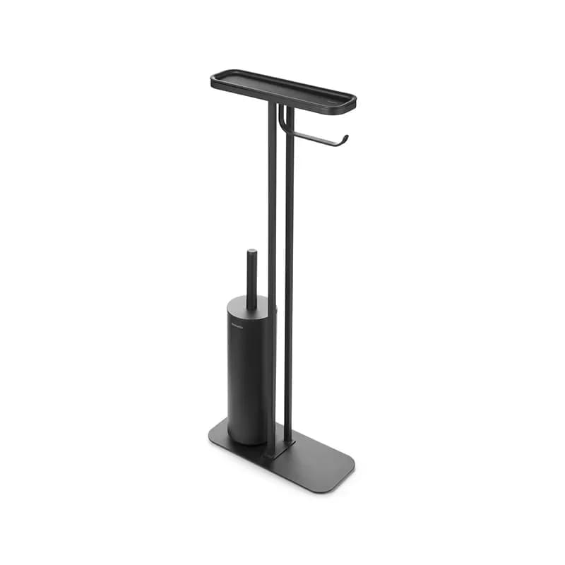 Shelf Bathroom Butler Integrated Tissue Holder Toilet Brush Set No Punching