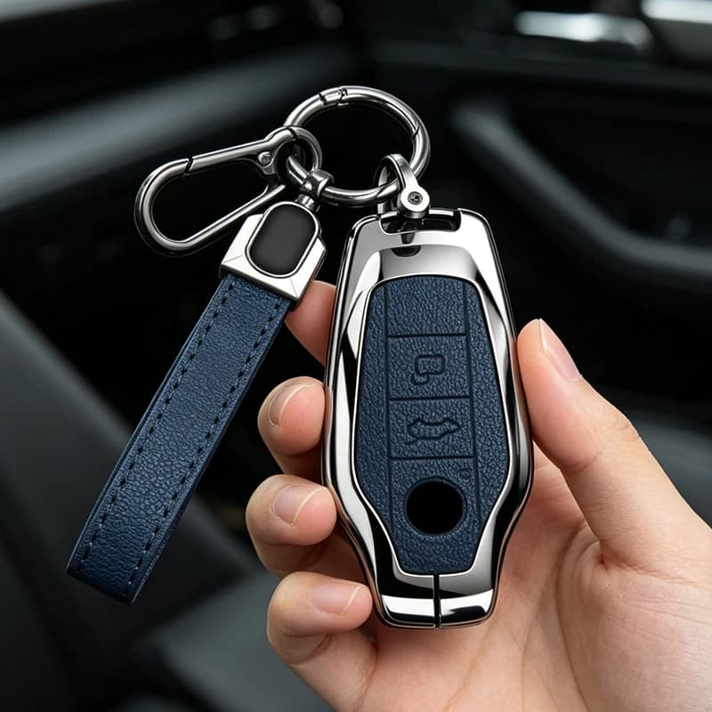 Zinc Alloy Leather Car Key Case Cove For MG 7 MG7 MG-7 2023 Protect Shell Holder Auto Interior Accessories