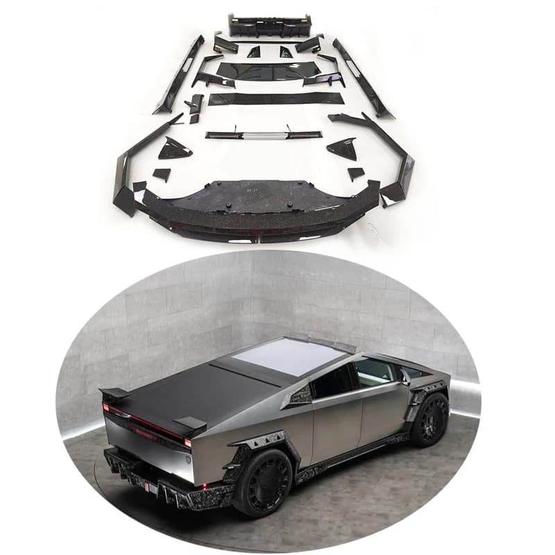 High Quality MSY Style Forged Carbon Fiber Body Kit Fit For 2026 Cybertruck Hood Side Skirt Fender Flares Rear Diffuser Spoiler
